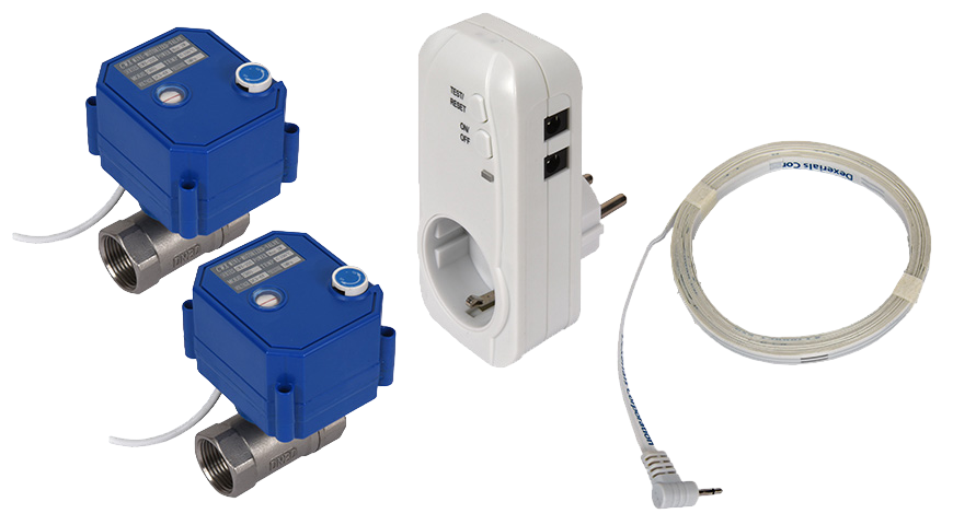 Läckagebrytare WaterFuse® Plugin med två ventiler