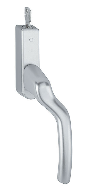 Låsbart fönsterhandtag HOPPE Tokyo 0710/U955S - Höger - Teknisk ritning med mått