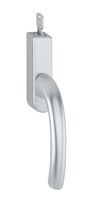 Låsbart fönsterhandtag HOPPE Tokyo 0710/U955S - Rakt - Teknisk ritning med mått