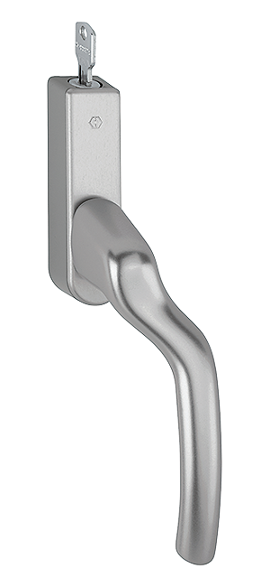 Låsbart fönsterhandtag HOPPE Tokyo 0710/U955S - Höger - Teknisk ritning med mått