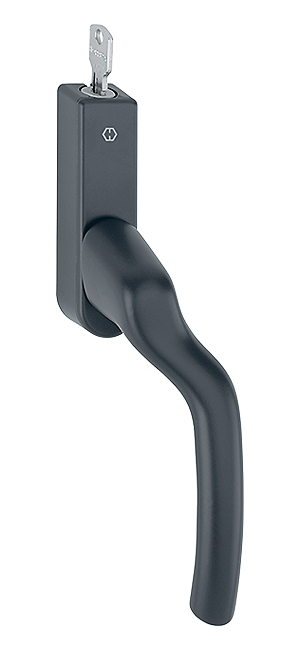 Låsbart fönsterhandtag HOPPE Tokyo 0710/U955S - Höger - Teknisk ritning med mått