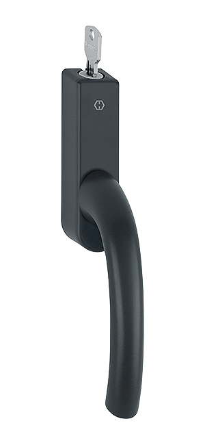 Låsbart fönsterhandtag HOPPE Tokyo 0710/U955S - Rakt - Teknisk ritning med mått