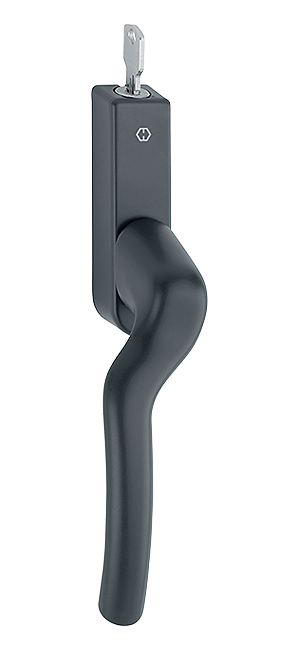 Låsbart fönsterhandtag HOPPE Tokyo 0710/U955S - Vänster - Teknisk ritning med mått