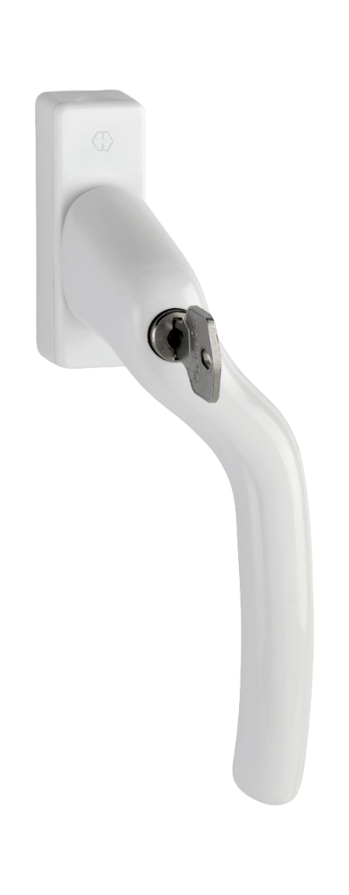 Låsbart fönsterhandtag HOPPE Tokyo 0710VKS/U14Z - Aluminium F9010 (Vitlack) - Höger