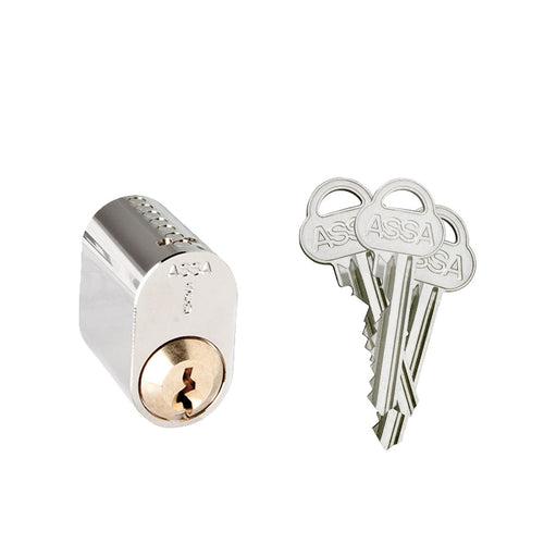 Oval enkelcylinder ASSA 701 Nickel med befintlig låsning