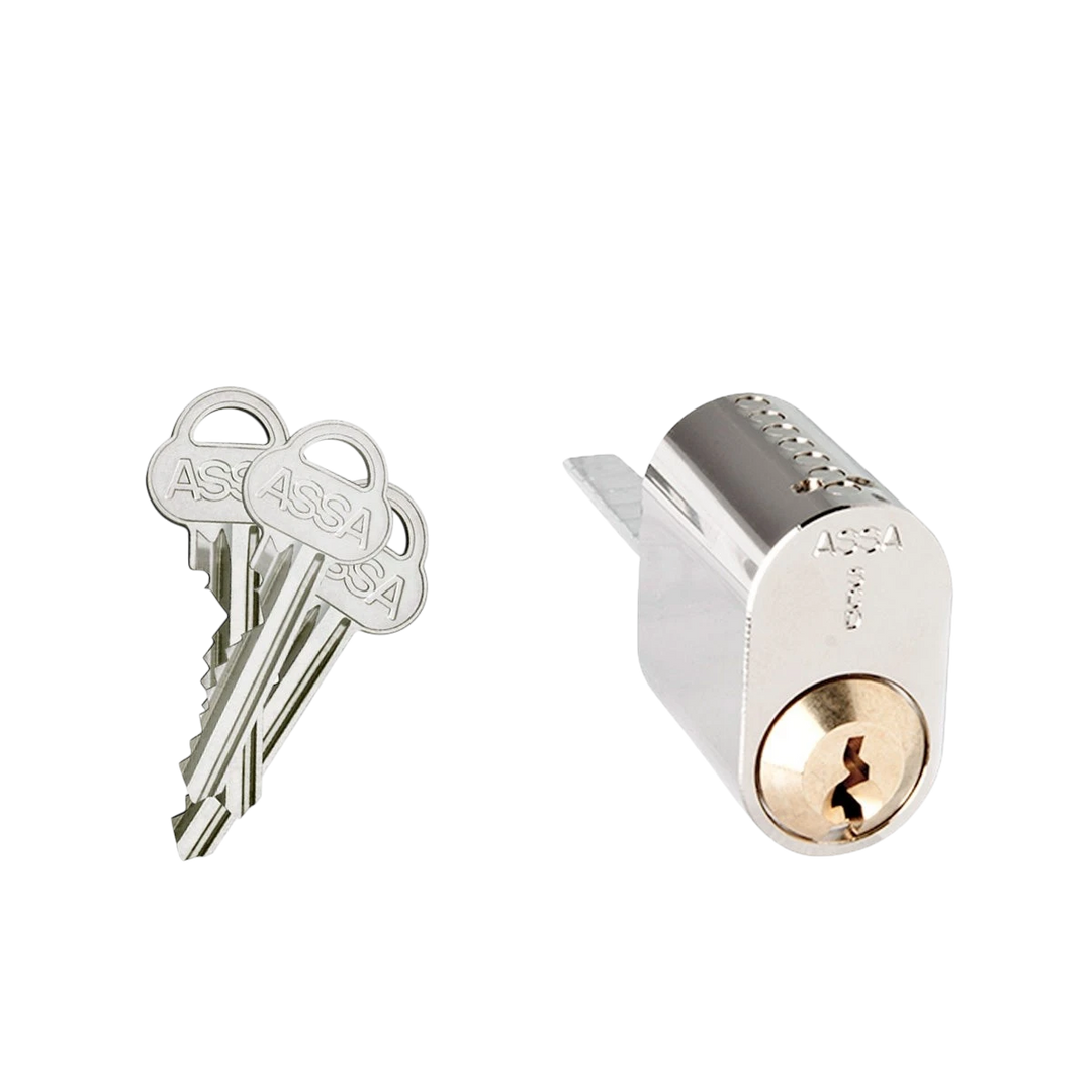 Oval låscylinder ASSA 707 med lång medbringare Nickel – St George