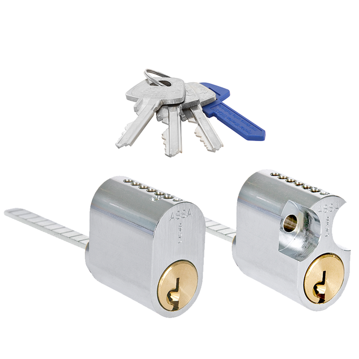 Oval dubbelcylinder ASSA d12 1208 med lång medbringare med kopieringsskydd