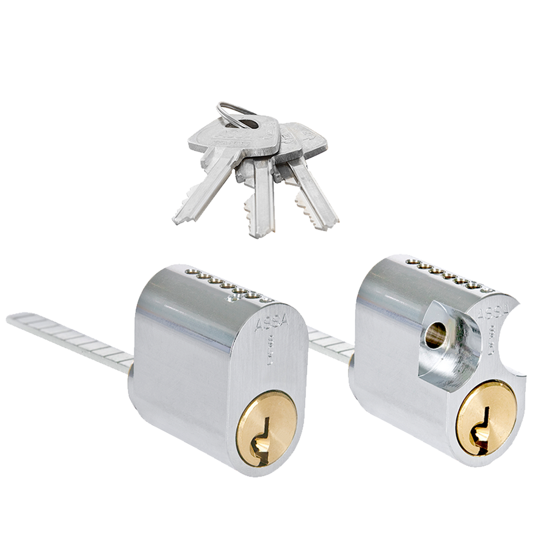 Oval dubbelcylinder ASSA Basic 1308 med lång medbringare - Utan kopieringsskydd