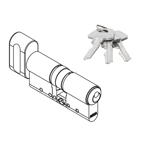 Eurocylinder ASSA 13M27 dubbelcylinder med ASSA Basic låsning och vred