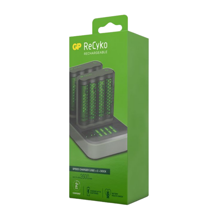Laddstation M451 GP ReCyko med 2 st batteriladdare och 8 st batterier