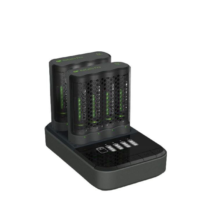 Laddstation M461 GP ReCyko Pro med 2 st batteriladdare och 8 st Photoflash-batterier