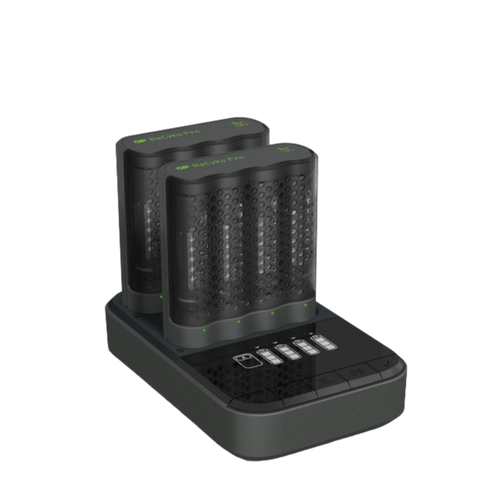 Laddstation GP ReCyko Pro AA / AAA med 2 st batteriladdare och 8 st PRO-batterier