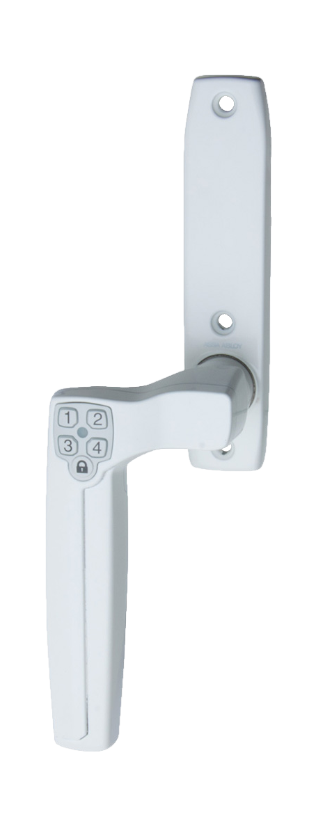 REA - Låsbart handtag till fönster / altandörr ASSA Code Handle 7811 Vänster Vit 8x53 mm