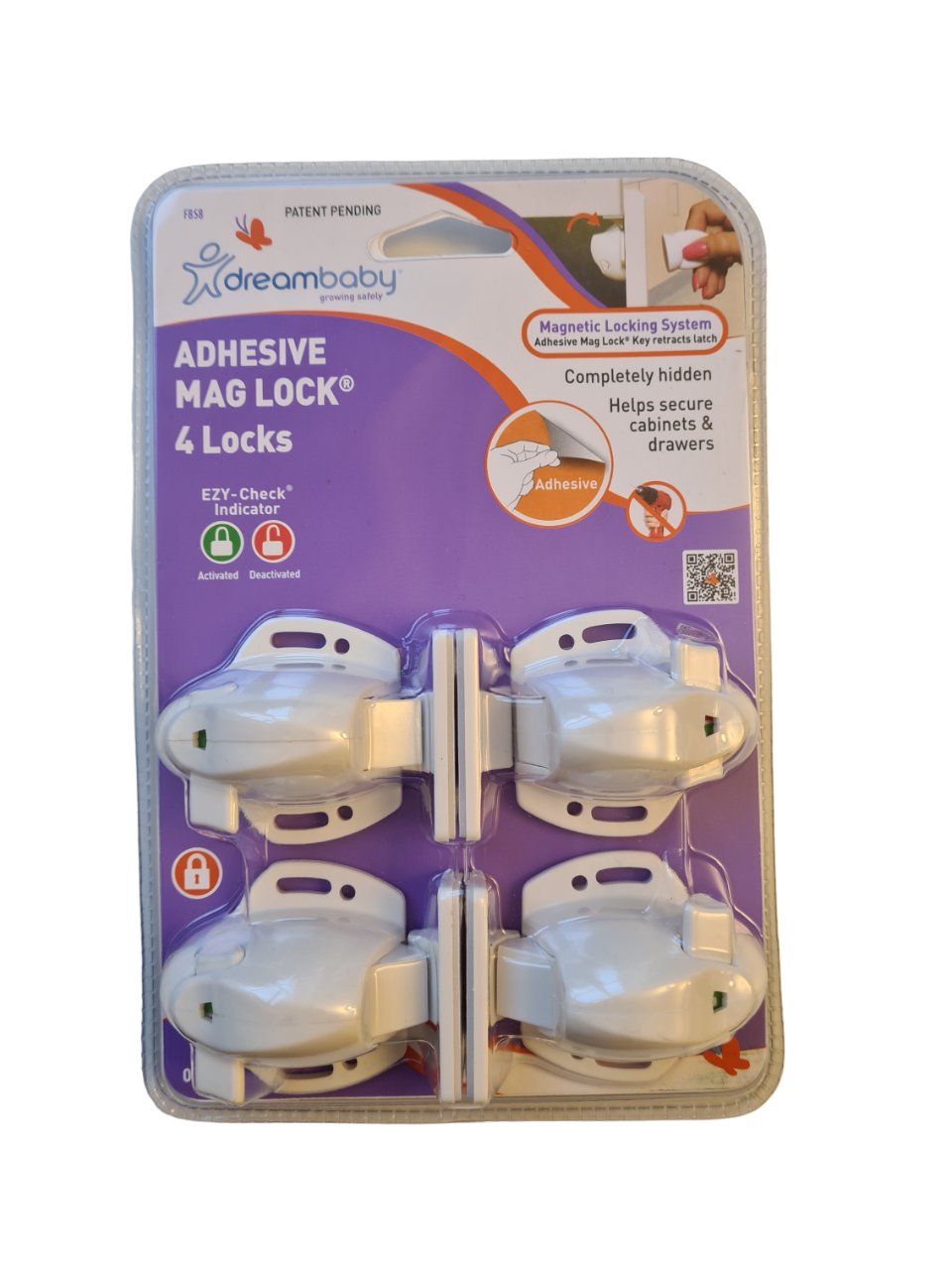 Magnetlås till lådor och skåp Dreambaby självhäftande 4-pack - Förpackning