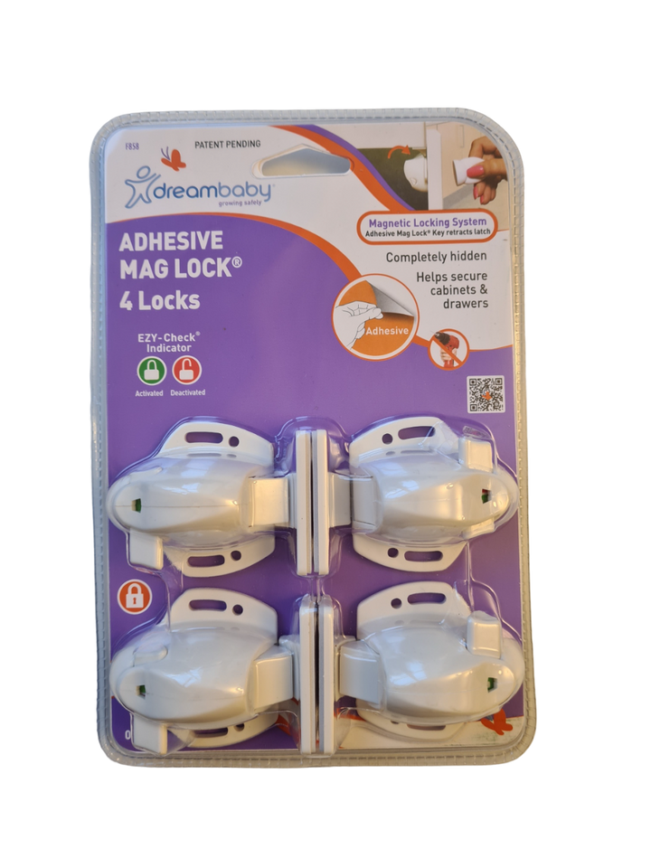 Magnetlås till lådor och skåp Dreambaby självhäftande 4-pack - Förpackning