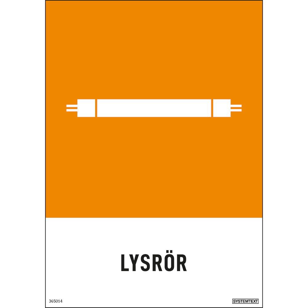 Miljödekal "Lysrör" Systemtext