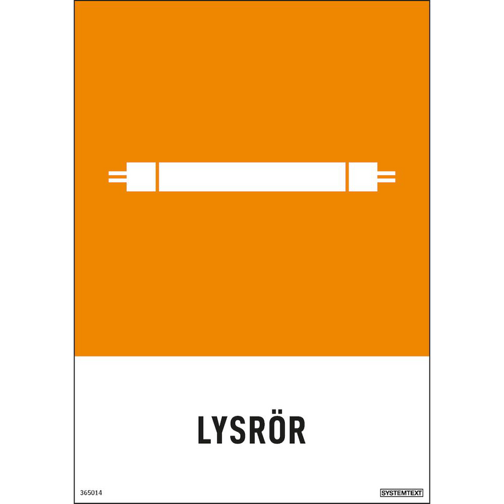 Miljödekal "Lysrör" Systemtext