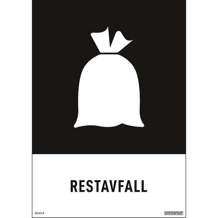 Självhäftande miljödekal "Restavfall"