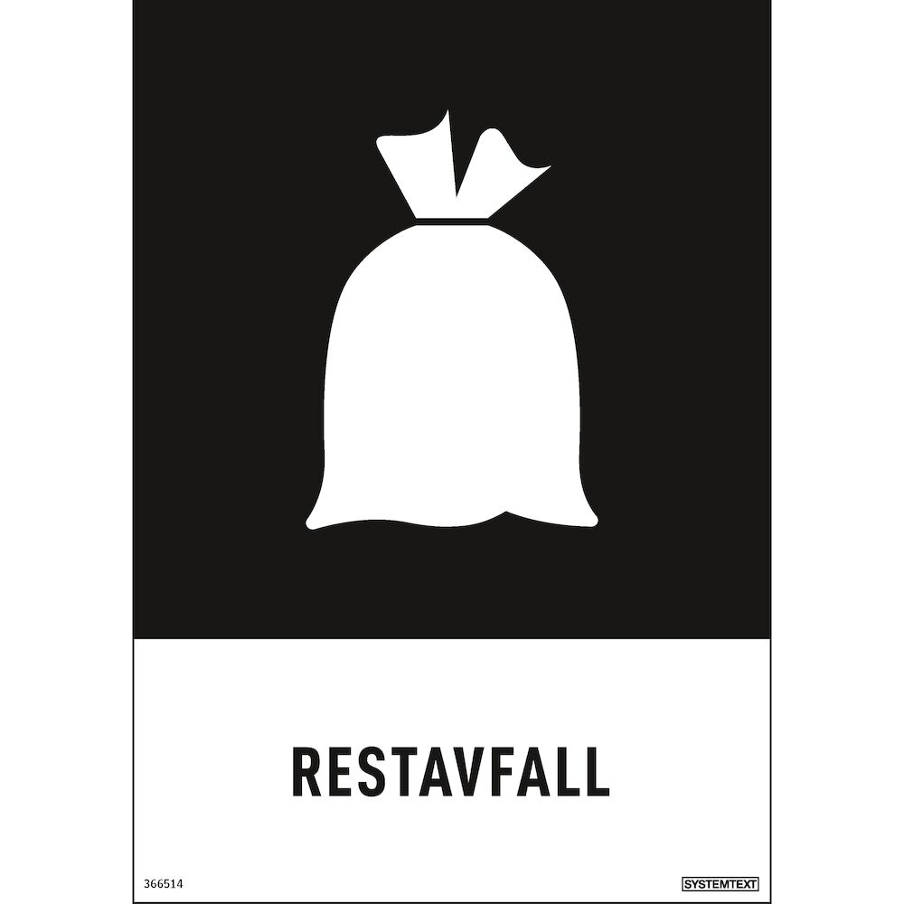 Självhäftande miljödekal "Restavfall"
