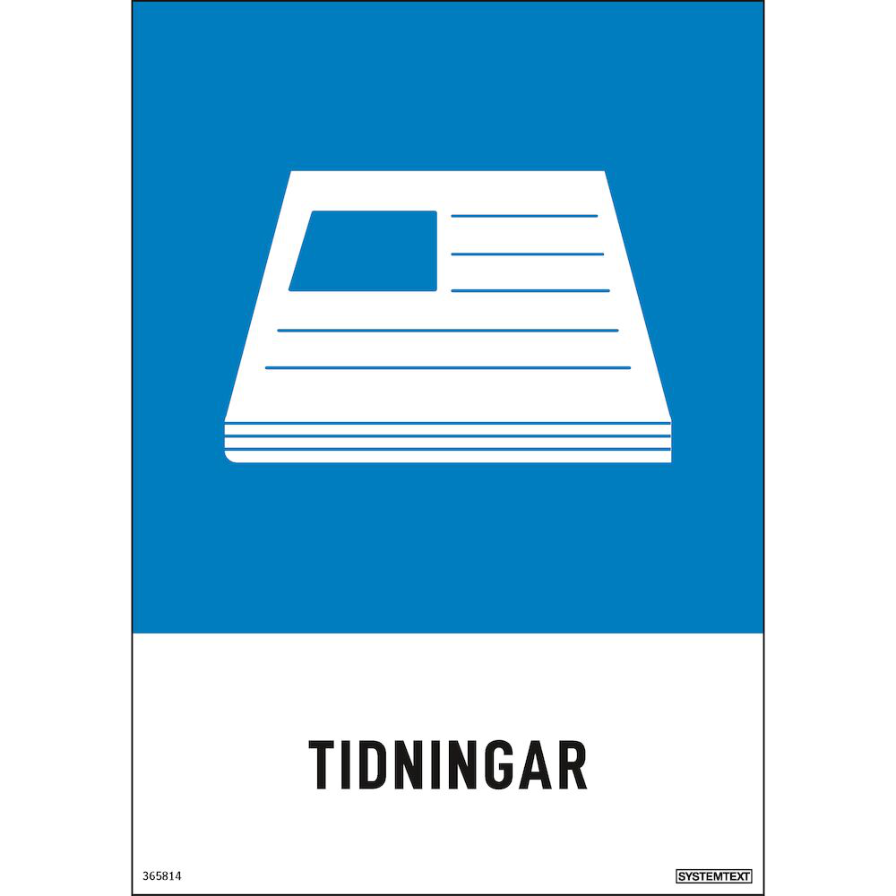 Miljödekal "Tidningar" Systemtext