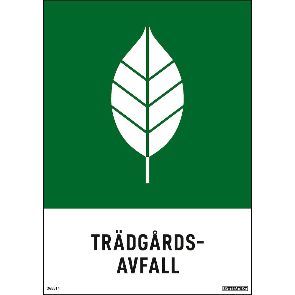 Miljödekal "Trädgårdsavfall" Systemtext