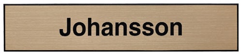 Namnskylt i plastmässing