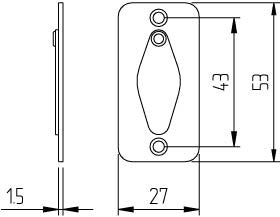 Nyckelskylt till tillhållarlås ASSA 5334 med kläpp