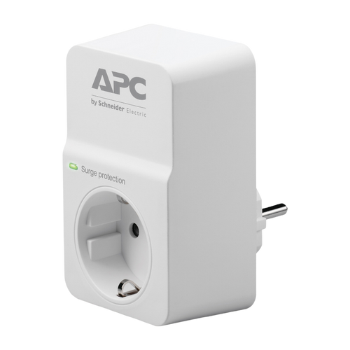 UTGÅTT - Överspänningsskydd APC Schneider med 1 uttag - Vit