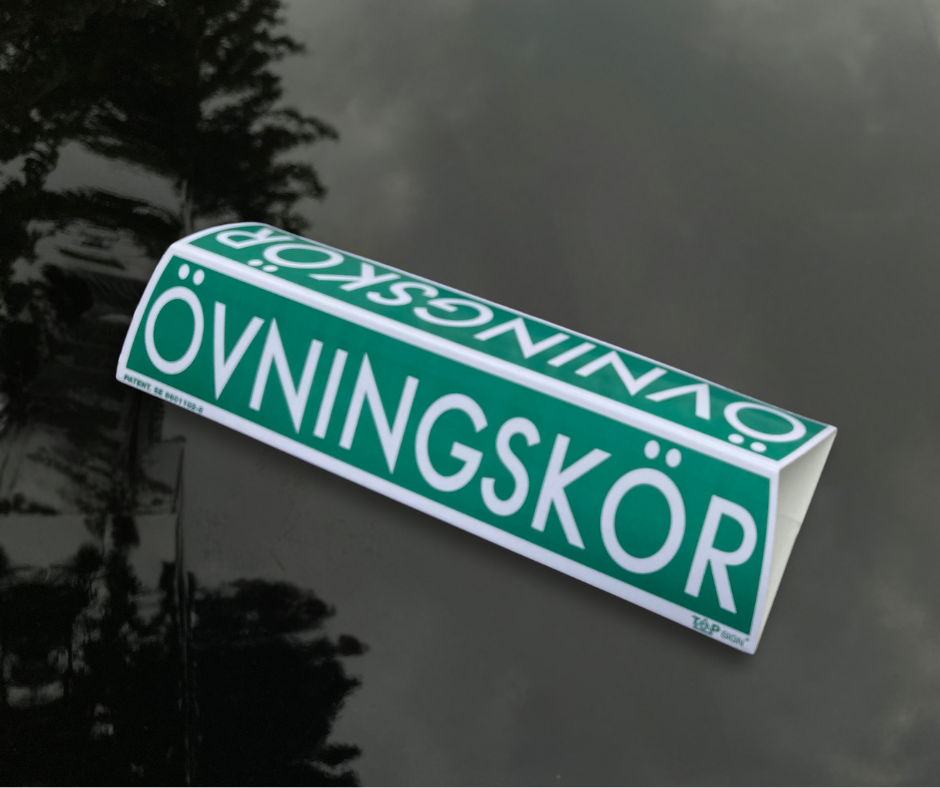 Trafikskylt "Övningskör" för biltak