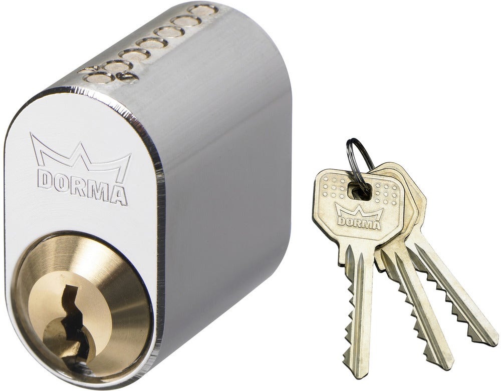 Oval enkelcylinder för utsidan Dorma DC500 - Krom