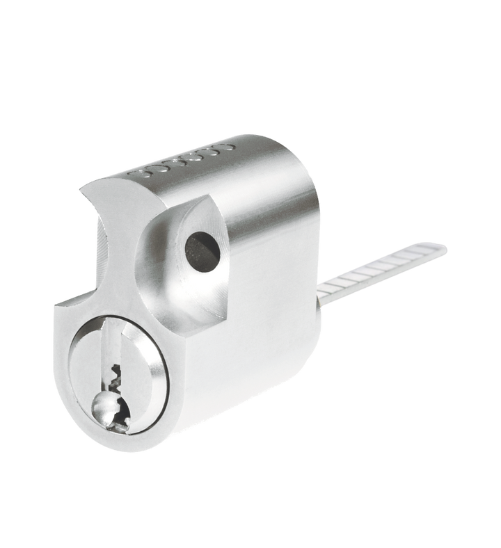 Oval låscylinder med lång medbringare till insida i låssystem ABUS Vitess