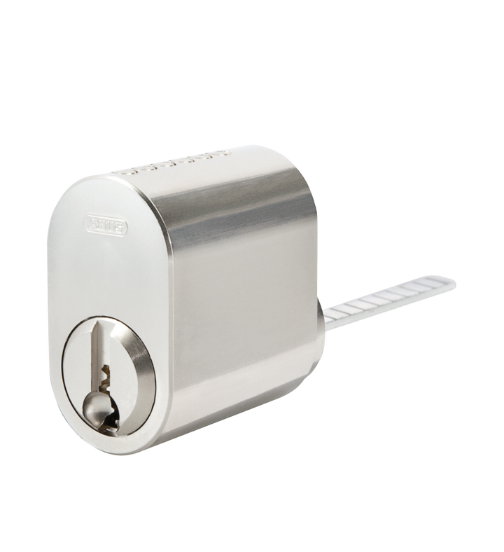 Oval låscylinder med lång medbringare i låssystem ABUS Vitess