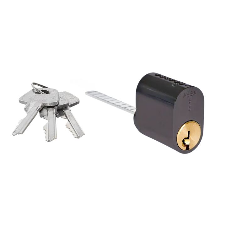 Oval enkelcylinder ASSA Basic 1307 med lång medbringare utan kopieringsskydd