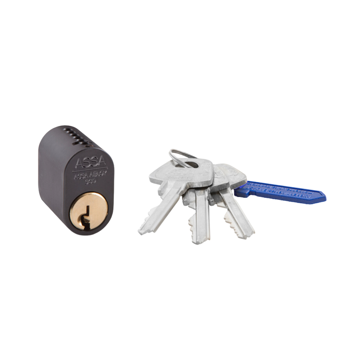 Oval enkelcylinder ASSA d12 1201 - Mattsvart Mirus