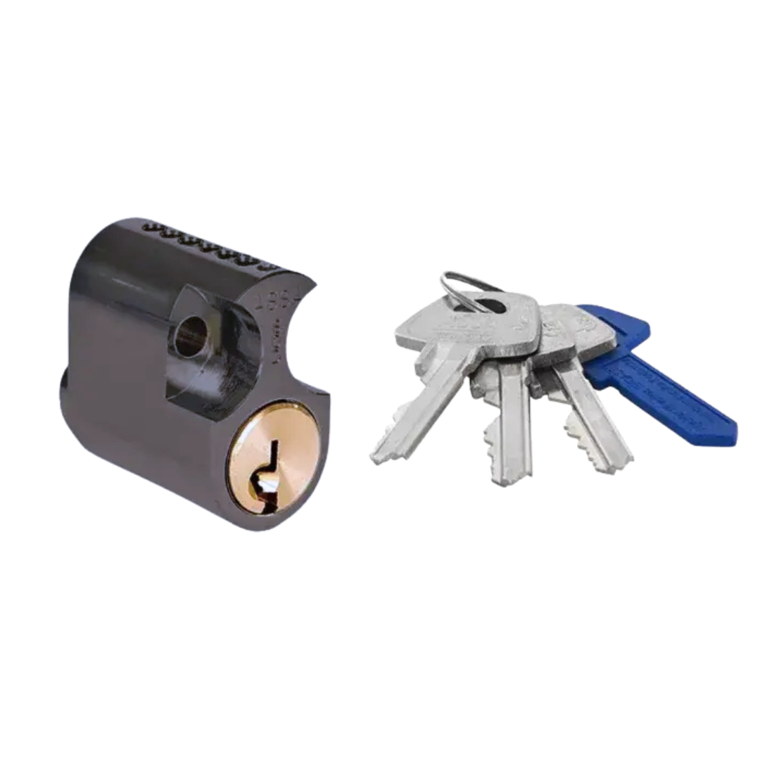 Oval enkelcylinder ASSA d12 1203 - Mattsvart Mirus 