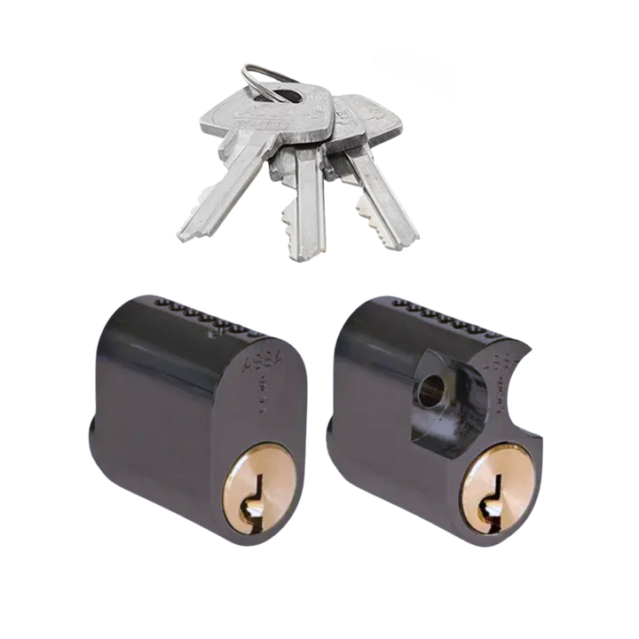 Oval enkelcylinder ASSA d12 1302 - Mattsvart Mirus 