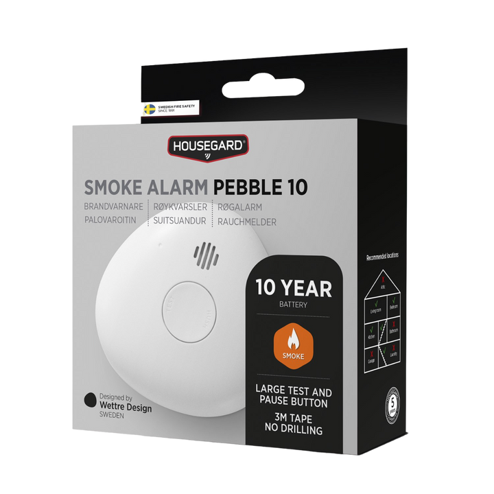 Brandvarnare Housegard Pebble 10, med förpackning