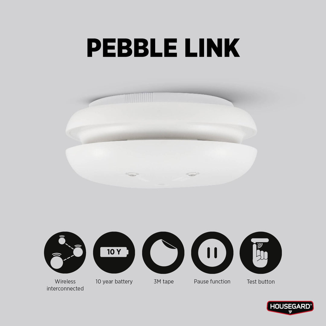 Sammankopplingsbar brandvarnare Housegard Pebble Link
