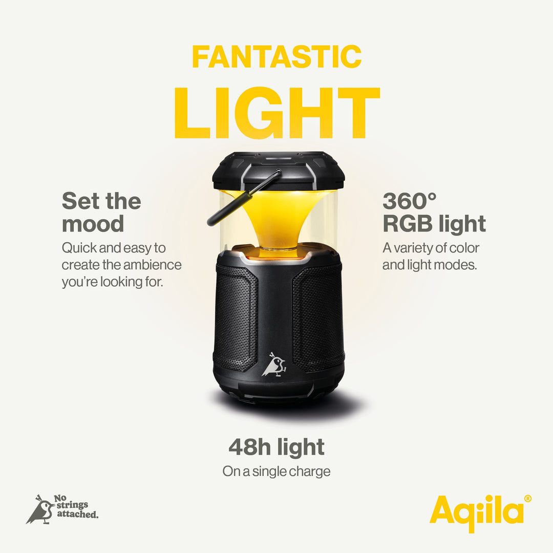 3in1 Powerbank med högtalare och dimbar LED-lampa Aqiila Soundbird B10