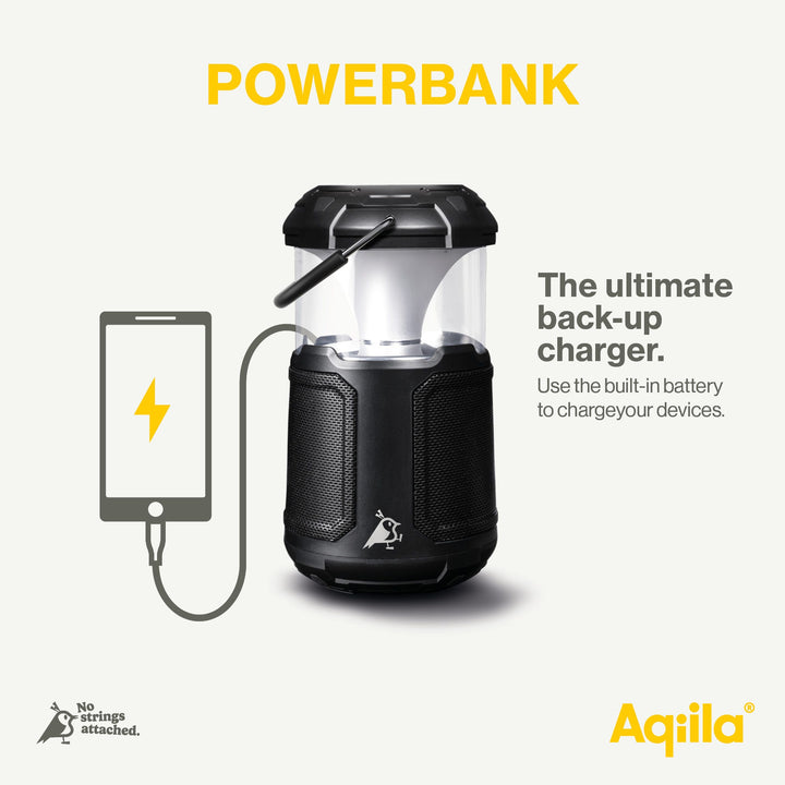 3in1 Powerbank med högtalare och dimbar LED-lampa Aqiila Soundbird B10