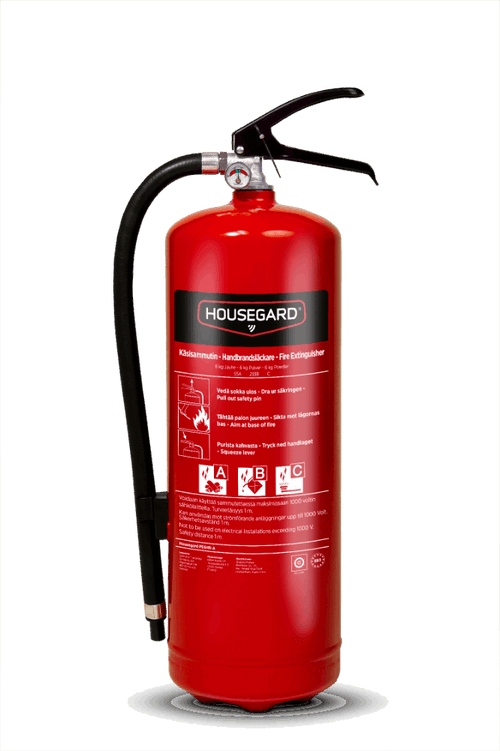 Pulversläckare 6 kg 55A 233B C Housegard Röd