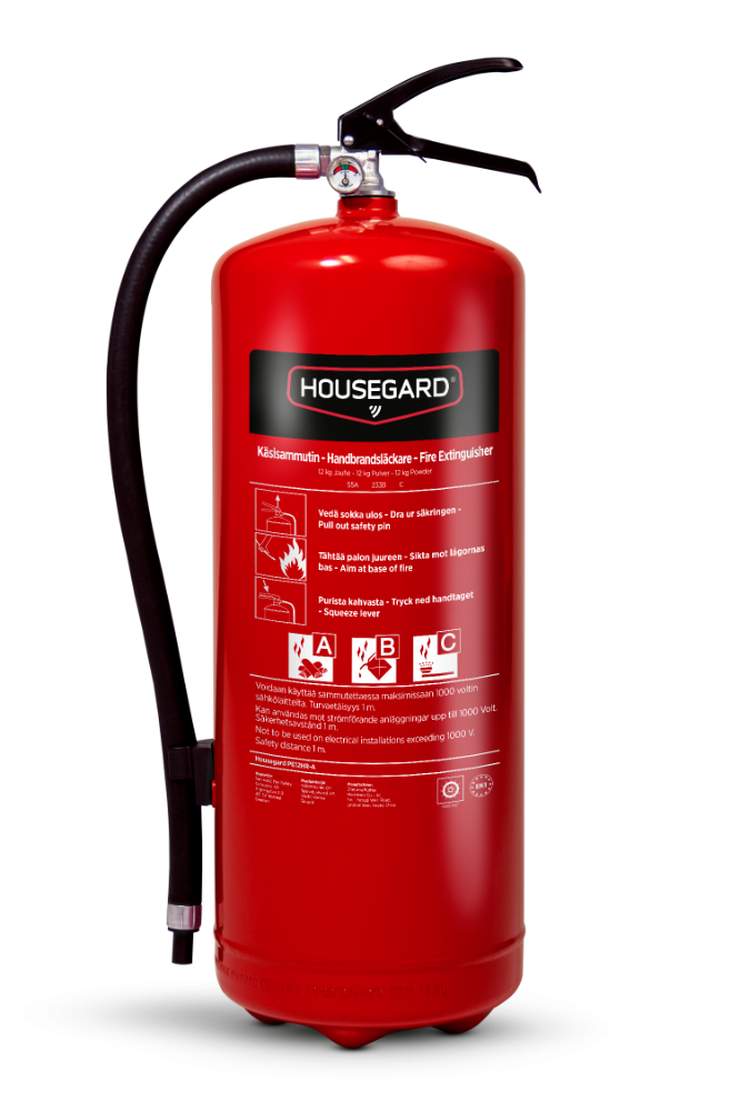 Pulversläckare 12 kg 55A 233B C Housegard för industri/företag