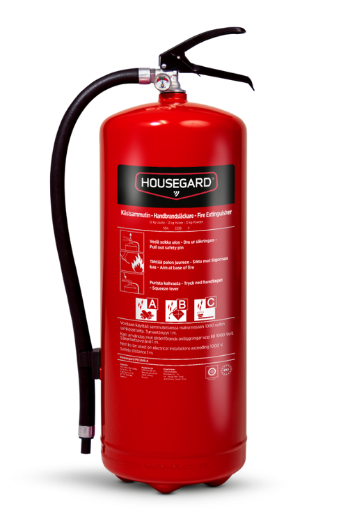 Pulversläckare 12 kg 55A 233B C Housegard för industri/företag