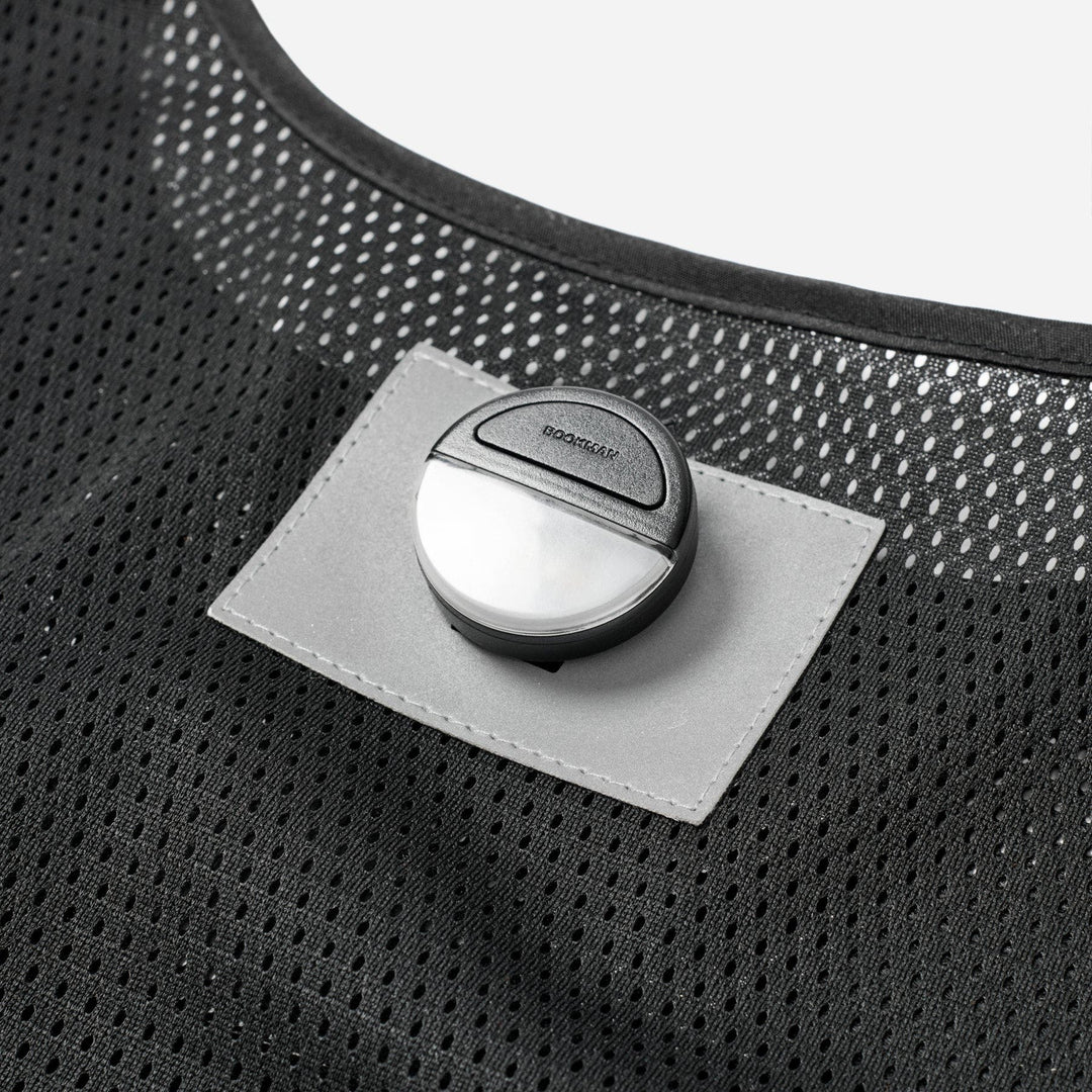 Reflexväst Bookman Svart - Backsida med plats för Cliplight