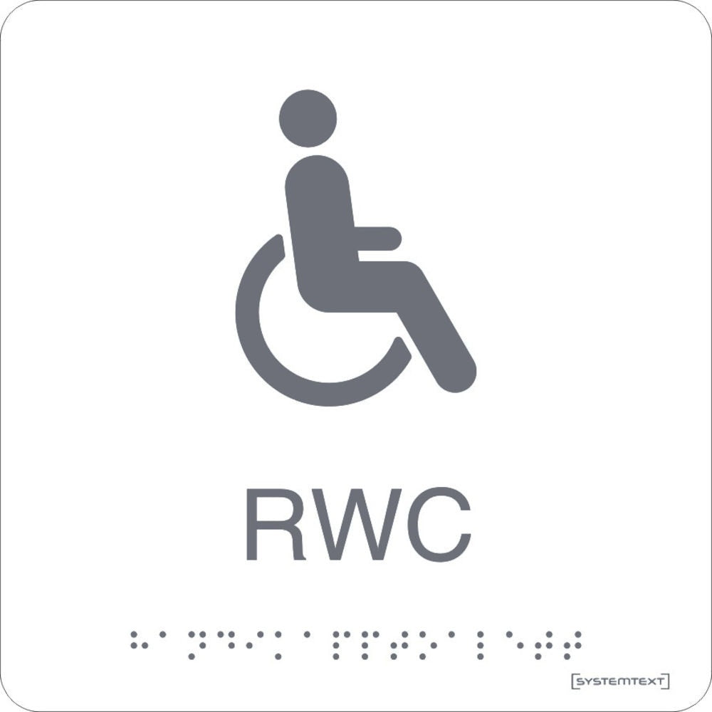 Taktil skylt "Rullstol WC" Vit – St George