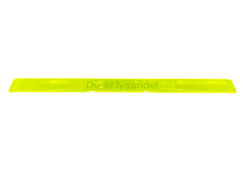 Reflexband Slapwrap Gul med text "Du är lysande"
