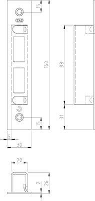 Godkänt slutbleck ASSA 9101 Plant - Ritning med mått