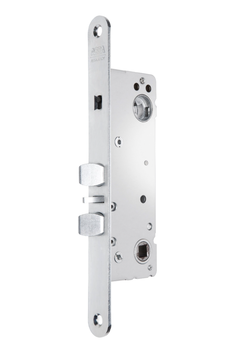 Smalprofillåshus med förreglat cylinderfall och tryckesfall ASSA 220-35