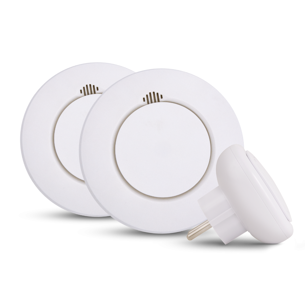Smart brandvarnaresystem Housegard Note Family - Startpaket med hub och två brandvarnare