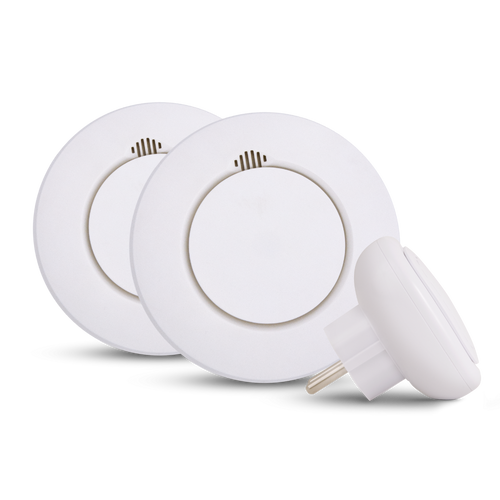 UTGÅTT - Smart brandvarnaresystem Housegard Note Family - Startpaket med hub och två brandvarnare